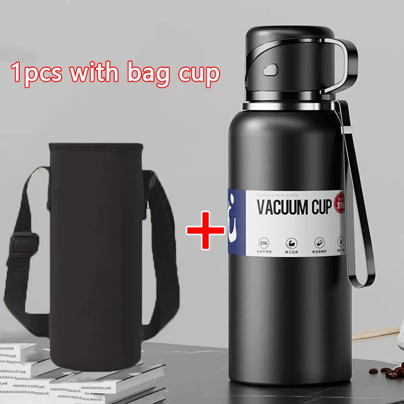 Stainless Steel 2L Thermal Water Bottle with Straw