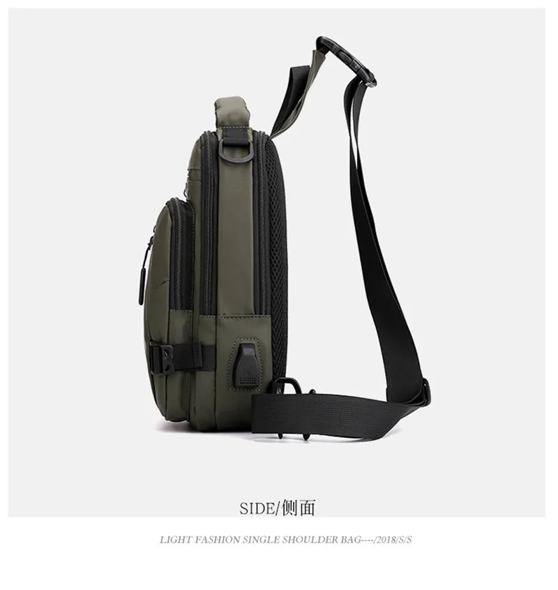 Waterproof Casual Chest Bag Men Multifunction Anti-theft