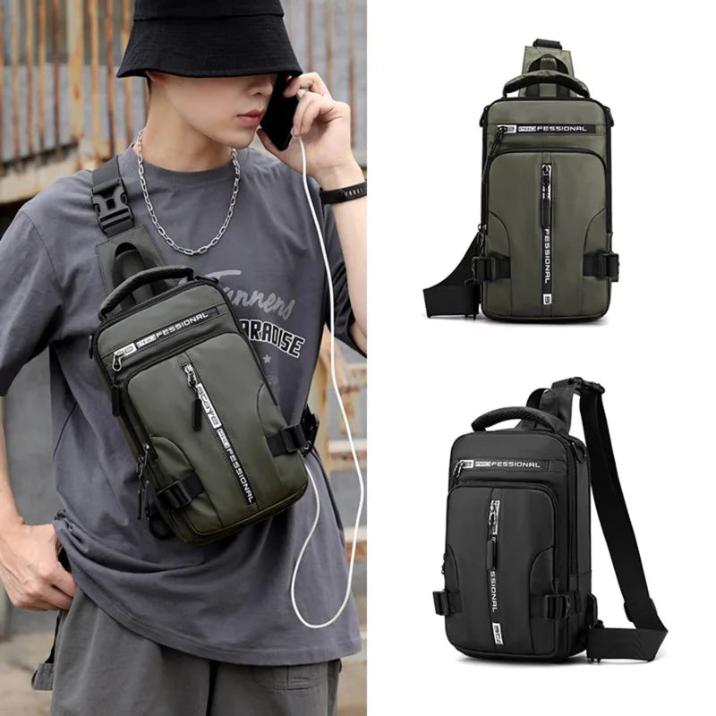 Waterproof Casual Chest Bag Men Multifunction Anti-theft