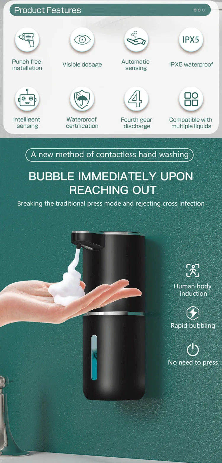 Soap Dispenser Touchless Sensor Smart Washing Hand Foam and Liquid Mode