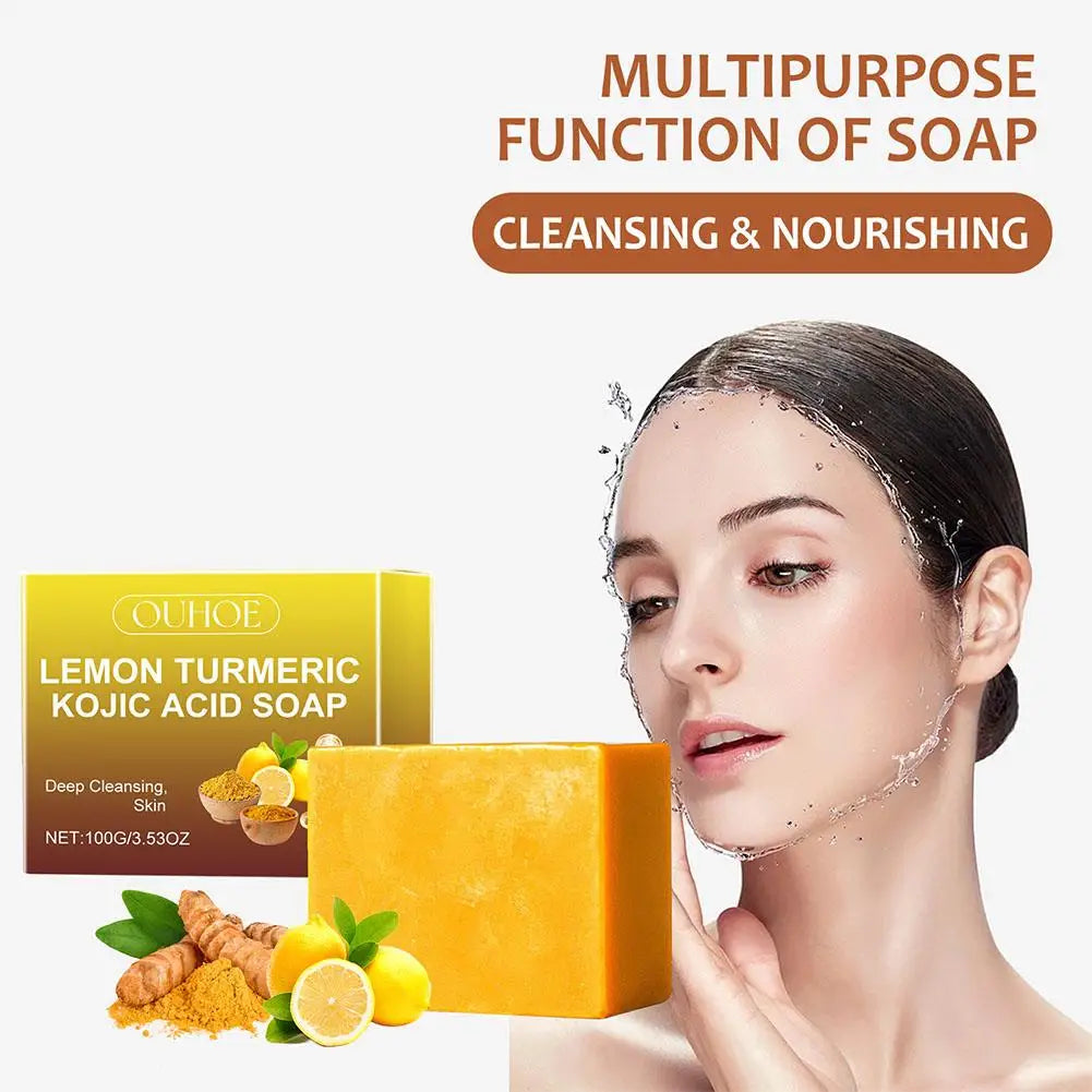 100g Lemon Turmeric Kojic Acid Soap - Dull Skin Gentle Clean