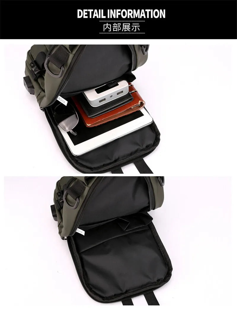 Waterproof Casual Chest Bag Men Multifunction Anti-theft