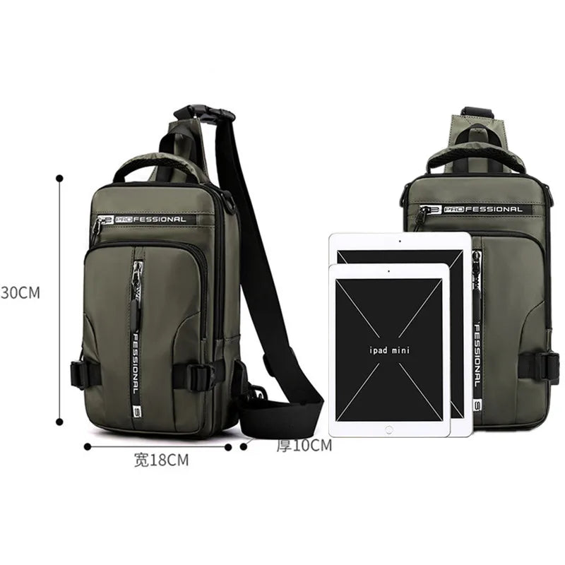 Waterproof Casual Chest Bag Men Multifunction Anti-theft