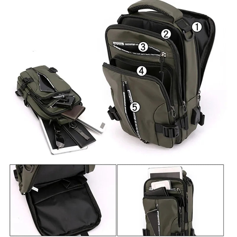 Waterproof Casual Chest Bag Men Multifunction Anti-theft