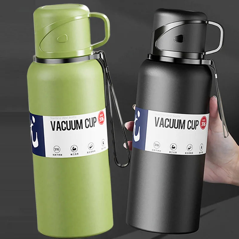 Stainless Steel 2L Thermal Water Bottle with Straw