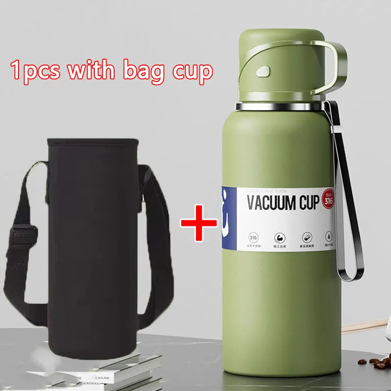 Stainless Steel 2L Thermal Water Bottle with Straw