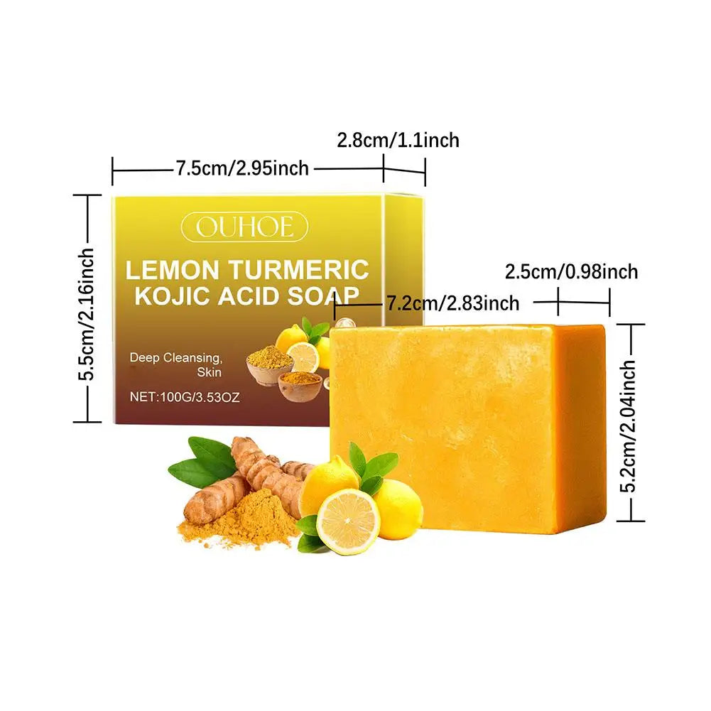 100g Lemon Turmeric Kojic Acid Soap - Dull Skin Gentle Clean